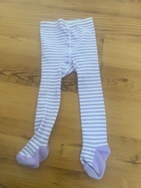 Carter's Purple and White Striped Tights